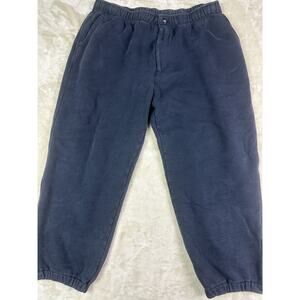 L.L. BEAN Mens L Athletic Zip Fly Jogger Sweat Pants Black Faded